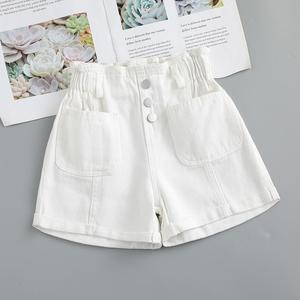 女童白色短裤夏季外穿夏款女孩大童牛仔裤子2024新款儿童洋气裤帅