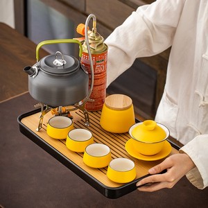 户外卡式炉便携式旅行茶具套装野外露营烧水泡茶器功夫茶杯茶壶