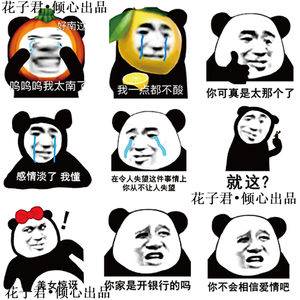 玩具贴贴纸100张熊猫头表情包趣味搞笑装饰笔记本桌面diy防水贴画