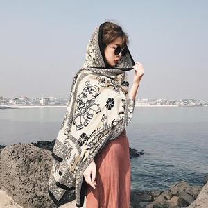 泰国尼泊尔迪拜旅游度假防晒丝巾围巾云南海南三亚乌镇造型纱巾女