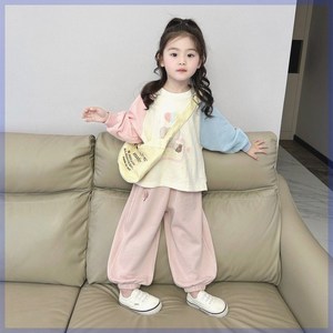 新品巴拉bala韩国童装女童套装春季中小童甜美可爱撞色插肩袖卫衣