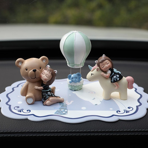创意可爱小动物汽车摆件热气球汽车仪表台装饰品车载摆设鼠年吉祥