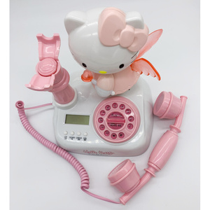 个性时尚596创意可爱卡通KT猫复古仿古电话机家用固定有线座机