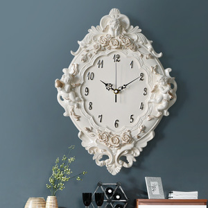 新品欧式时钟挂钟客厅创意树脂艺术时钟酒店美容院钟表挂表