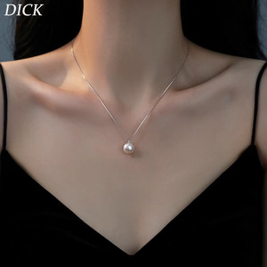 DICK天然淡水珍珠项链女款S999纯银轻奢高级感锁骨链2024新款爆款
