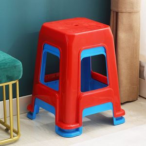 塑料凳子板凳特厚成人家用结实加高客厅高凳简约现代塑胶熟胶方品