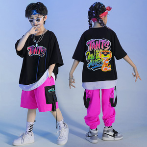61儿童节嘻哈街舞演出服套装男女童幼儿园爵士舞蹈架子鼓表演服装