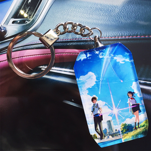 双面照片图案定制汽车钥匙扣创意生日礼物水晶挂件送男女朋友