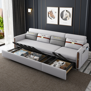 新品沙发床带贵妃组合客厅多功能两用转角网红款小型沙发拉床三人