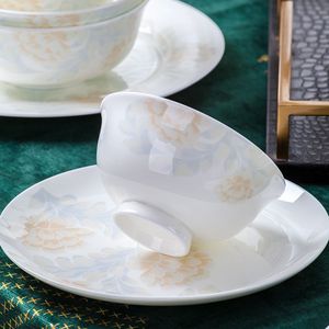 新曼达尼欧式骨瓷碗碟套装家用简约景德镇陶瓷餐具饭碗盘子组合