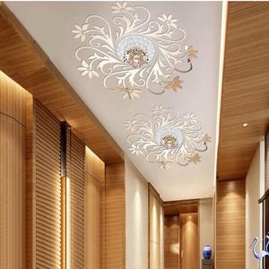 3d立体亚克力镜p面装饰墙贴客厅卧室天花板吊顶欧式花纹灯饰创意