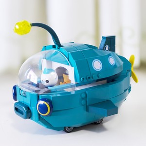 海底小纵队拼装模型独角鲸艇灯笼鱼玩具6岁女男孩益智9中国积木
