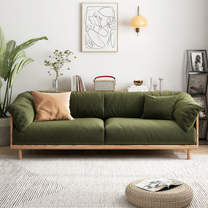 华意空间北欧日式布艺沙发复古灯芯绒二三人沙发组合小户型客厅可