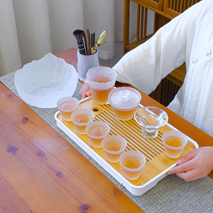 耐热玻璃云雾冰露茶具套装磨砂日式功夫茶杯家用杯盖碗简约泡茶器