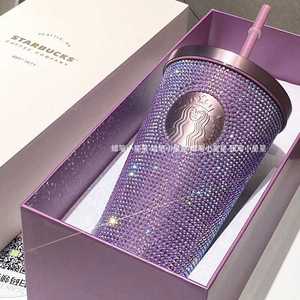 星巴克官网正品紫色钻石杯高颜值大容量随行杯ins风礼盒保温水杯