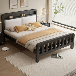 铁艺床不锈钢床宿舍单人床家用加粗加厚双人床组装出租房用铁架床