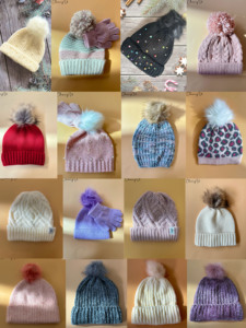 冬季女保暖显脸小毛线帽套头帽韩版弹力带珍珠亮片大毛球针织帽