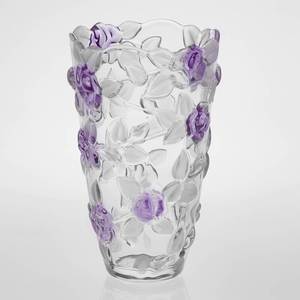 水晶玻璃透明玫瑰花瓶摆件客厅插花富贵竹瓶落地花瓶大号时尚家居