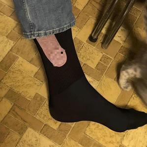 甜舔家恶搞袜子圣诞礼物炫耀袜子男士有趣的中筒袜Show off socks