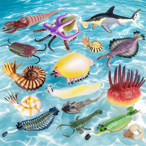 仿真远古动物玩具史前海洋三叶虫奇虾菊石寒武纪鹦鹉螺板足鲎模型