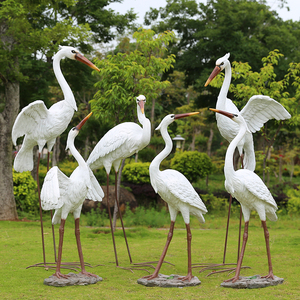 仿真白鹭大型摆件户外花园林庭院鸟类模型水池装饰仙鹤工艺品雕塑