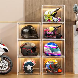 头盔收纳柜家用摩托车帽子收纳架子头盔放置架包包手办鞋子展示盒