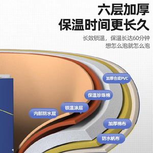 带浴罩冬天在家洗澡桶加深胖人儿童游泳泡澡桶可折叠成人加热野营