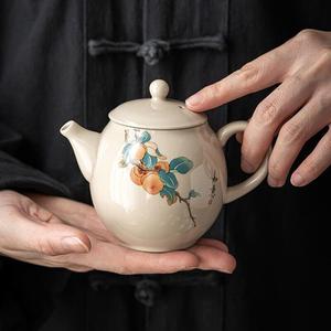 臻璞复古灰釉小茶壶泡茶陶瓷茶壶单壶功夫茶小茶壶一人用家用单个
