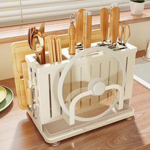 太力厨房刀架筷子笼置物架家用多功能台面砧板架放菜板刀具一体收