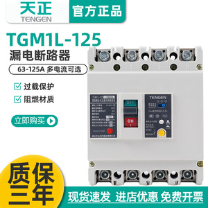 浙江天正电气漏电保护器TGM1L-125L/3N300A 100A125A塑壳断路器
