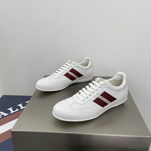 法国直邮Bally/巴利男鞋 2024新款红白条纹织带拼接休闲运动跑鞋
