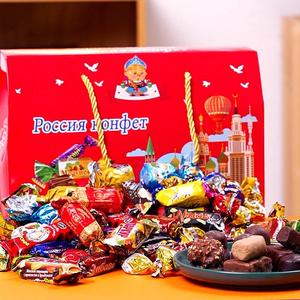俄罗斯进口糖果混装新年巧克力零食过年喜糖礼盒食品散装糖混合