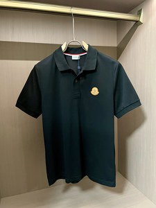 正品蒙口/moncler 2024新款男士翻领POLO衫皮质logo徽标T恤短袖