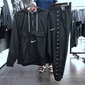 Nike耐克外套男夹克秋冬潮流串标运动套装连帽宽松小脚长裤CD0420