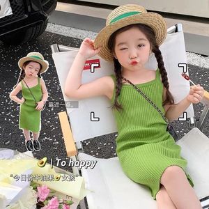 牛油果绿连衣裙夏日韩版吊带裙女童薄款新款宝宝洋气时髦女孩裙子