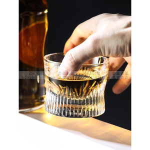 。创意个性冰球威士忌杯古典家用透明玻璃洋酒杯收腰烈酒品鉴杯子