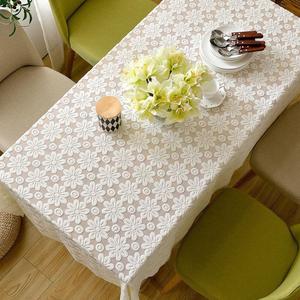 白色抽纱镂空手工蕾丝网扣欧式沙发盖巾窗帘桌布茶几餐桌台布长方