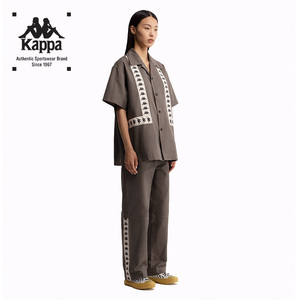 卡帕 Kappa运动时装系列串标短袖衬衫情侣男女衬衫上衣