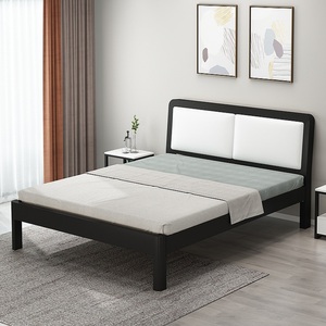 宜家床1.8米铁艺床铁床加厚加固双人床1.5单人北欧现代简约铁架床