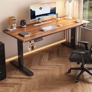 宜家实木电动升降桌智能电脑桌可升降电竞桌子家用学习办公工作台