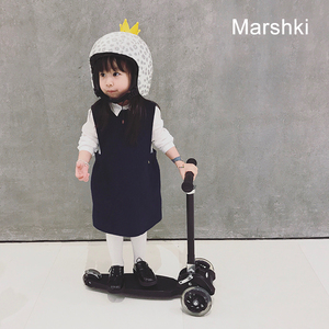 CUTE小千千宝宝marshk幼儿小童可升降折叠闪光轮三轮儿童滑板车