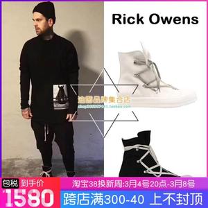 直邮代购Rick owens 高帮男鞋RO板鞋五芒星靴子女鞋帆布鞋情侣鞋