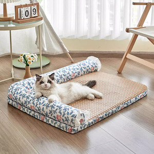 猫垫子全可拆洗夏天睡觉用凉席窝猫床地垫沙发猫睡垫狗窝宠物用品