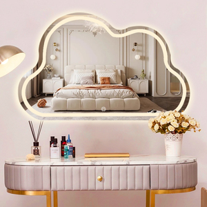 化妆镜梳妆台镜子智能云朵带灯镜可调光壁挂式卧室网红浴室镜挂墙