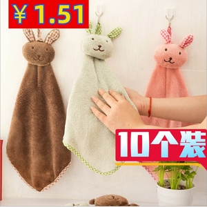 小兔子卡通儿童擦手巾挂式搽手巾超强吸水非纯棉良品可爱女厚毛巾