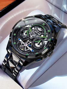 瑞士正品百达ۛ翡丽同款手表男士镂空多功能机械表防水新款男名表