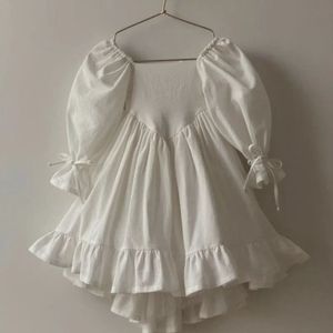 Girls Dress 2024 Spring and Autumn Cotton and Linen Lolita D