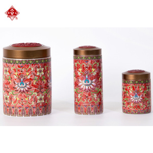 扬州漆器厂 雕漆瓷胎茶叶罐茶具居家旅游 商务办公 工艺品摆件