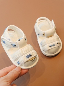 婴儿夏天鞋子6一12月学行鞋小月龄宝宝鞋4四个月婴幼儿凉鞋布底男