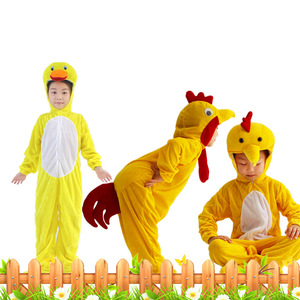 表演服成人儿童演出服装亲子舞蹈连体小母鸡公鸡卡通造型动物服装